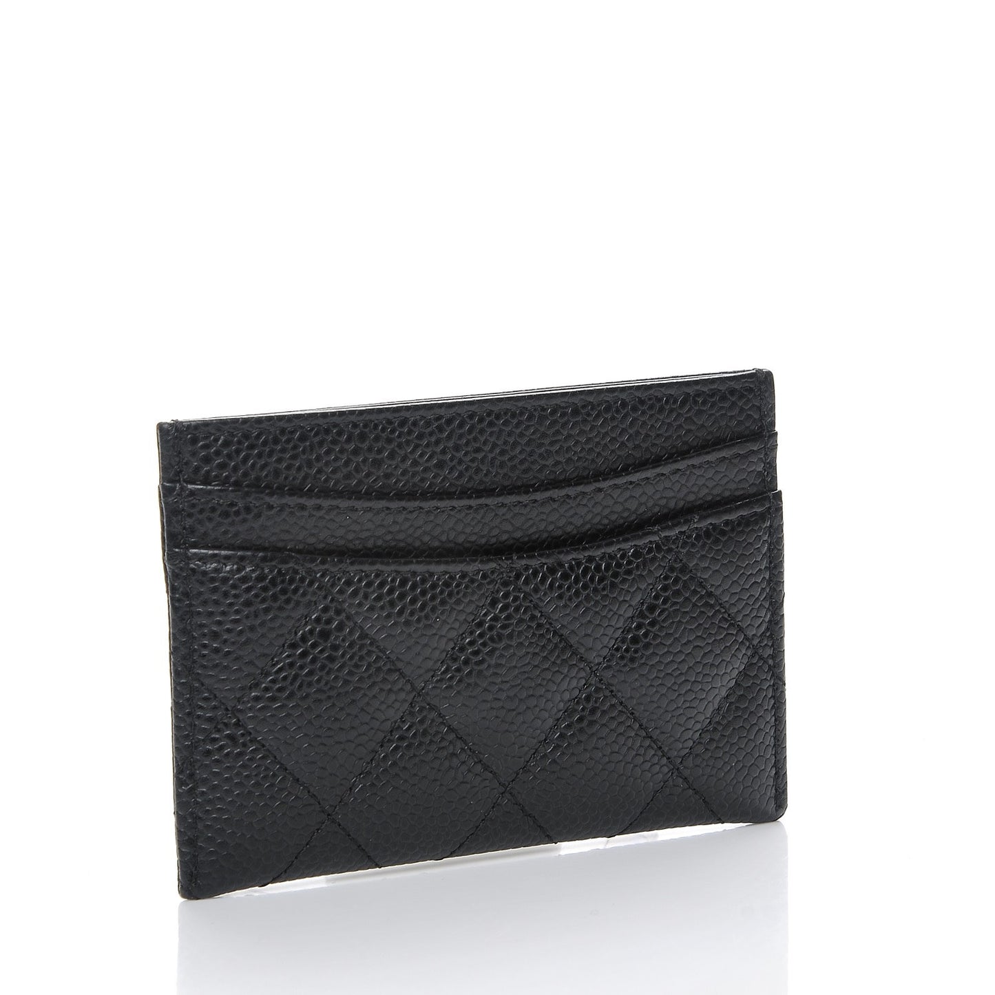 Caviar Quilted Card Holder Black
