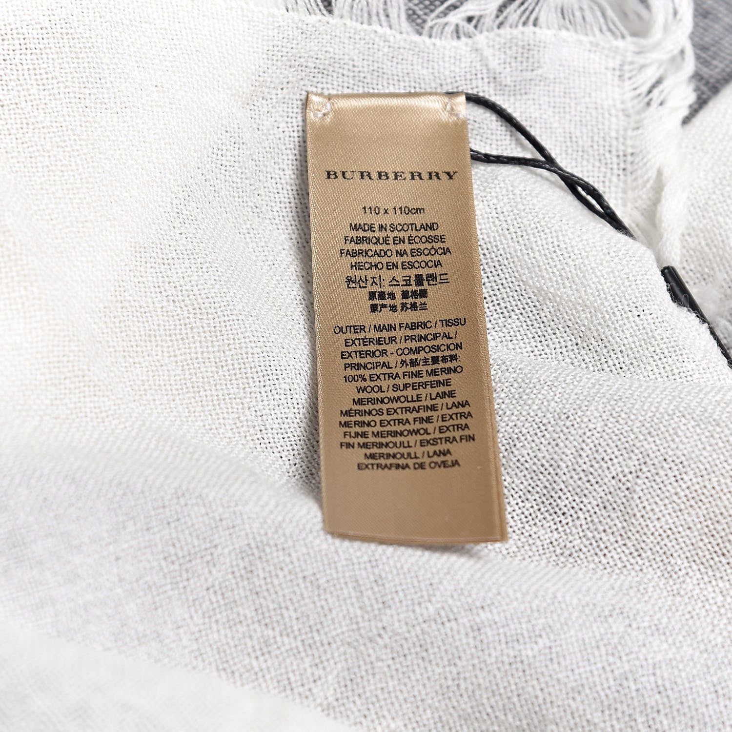 Burberry Merino Wool House Check Scarf Ivory 3 of 4