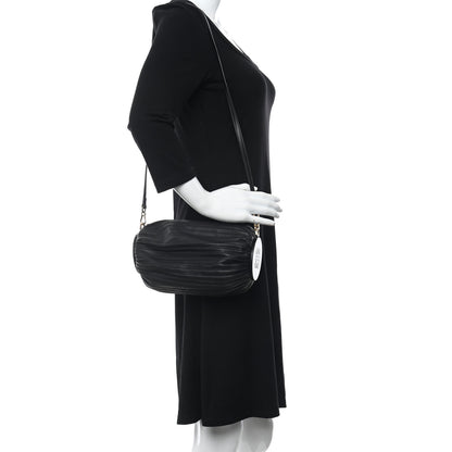 Loewe Lambskin Pleated Bracelet Pouch Shoulder Bag Black 3 of 10