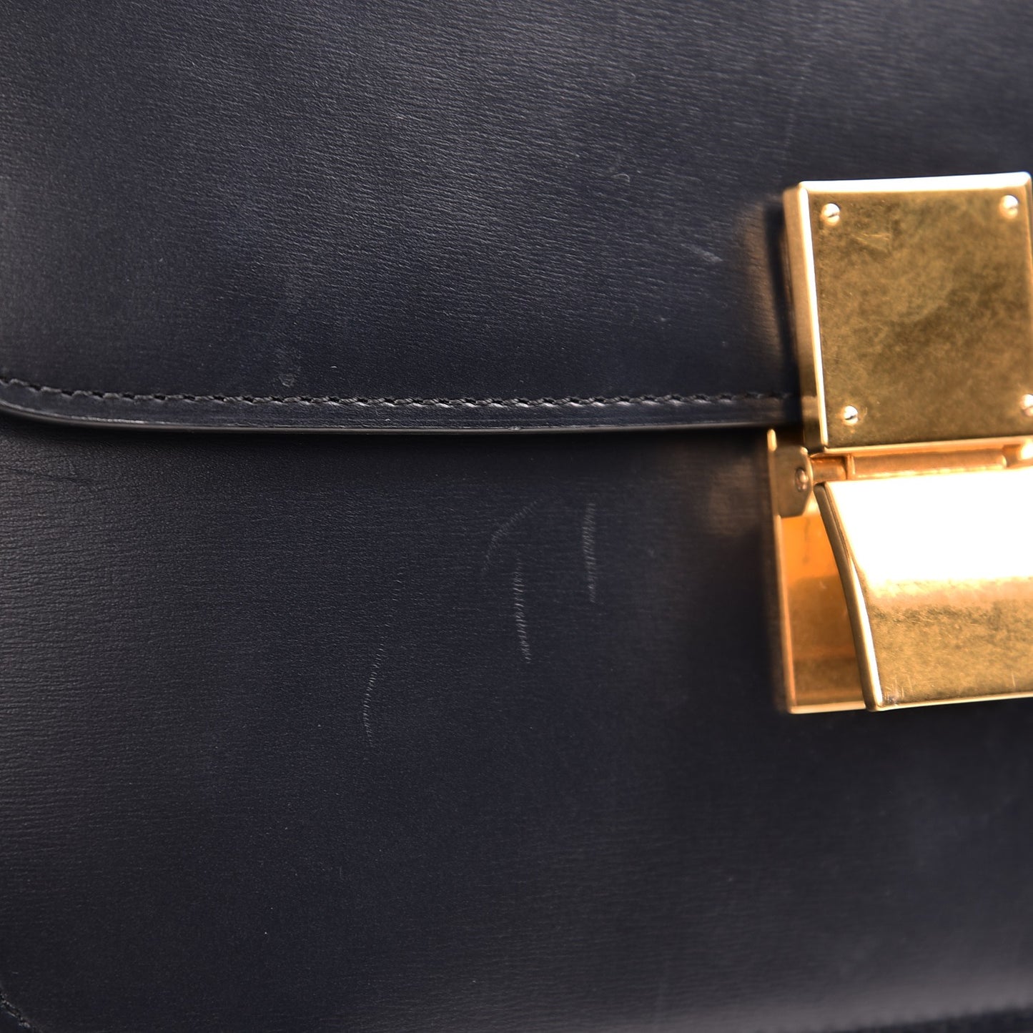 Box Calfskin Medium Classic Box Flap Bag Navy