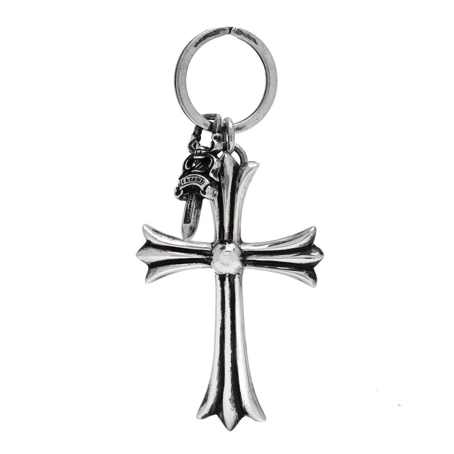 Chrome Hearts Sterling Silver Cross and Dagger Keychain 1 of 5