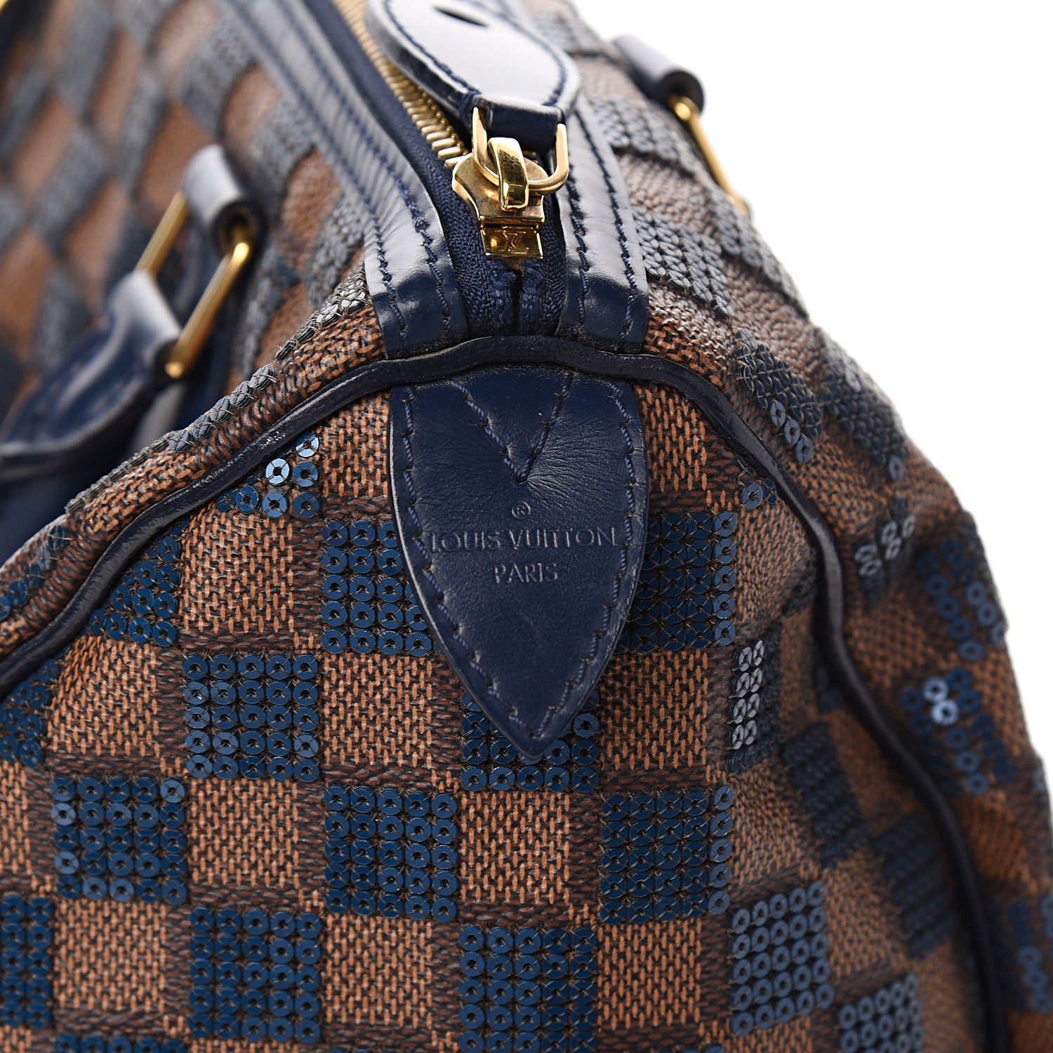 Louis Vuitton Damier Paillettes Speedy 30 Blue 6 of 12