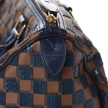 Louis Vuitton Damier Paillettes Speedy 30 Blue 6 of 12