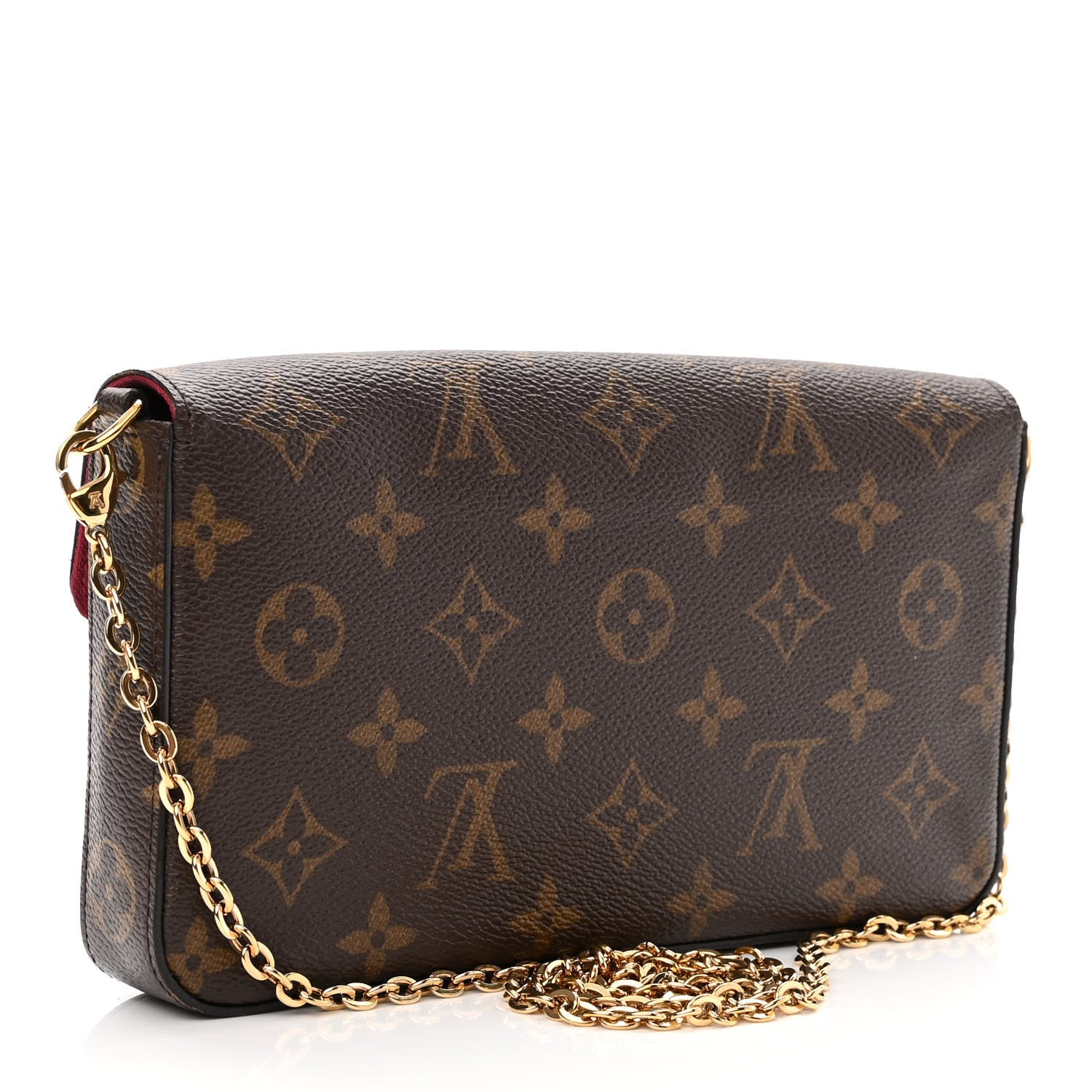 Louis Vuitton Monogram Pochette Felicie Chain Wallet Fuchsia 3 of 14