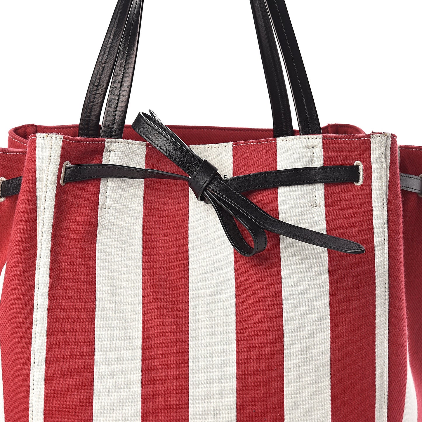 Canvas Striped Medium Belt Cabas Phantom Red White