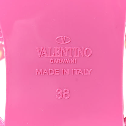 Valentino Garavani PVC Jelly Rockstud Caged Flat Thong Sandals 38 Dawn Pink 6 of 10