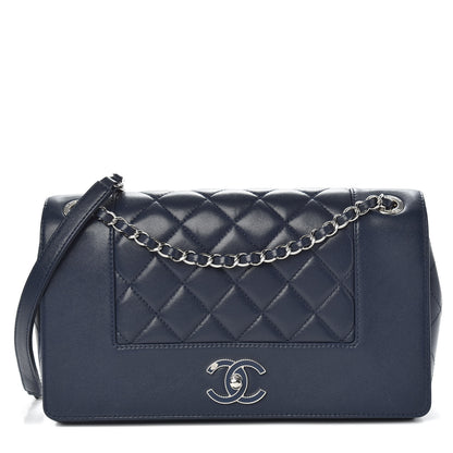 Chanel Sheepskin Quilted Medium Vintage Mademoiselle Flap Dark Navy 1 of 14