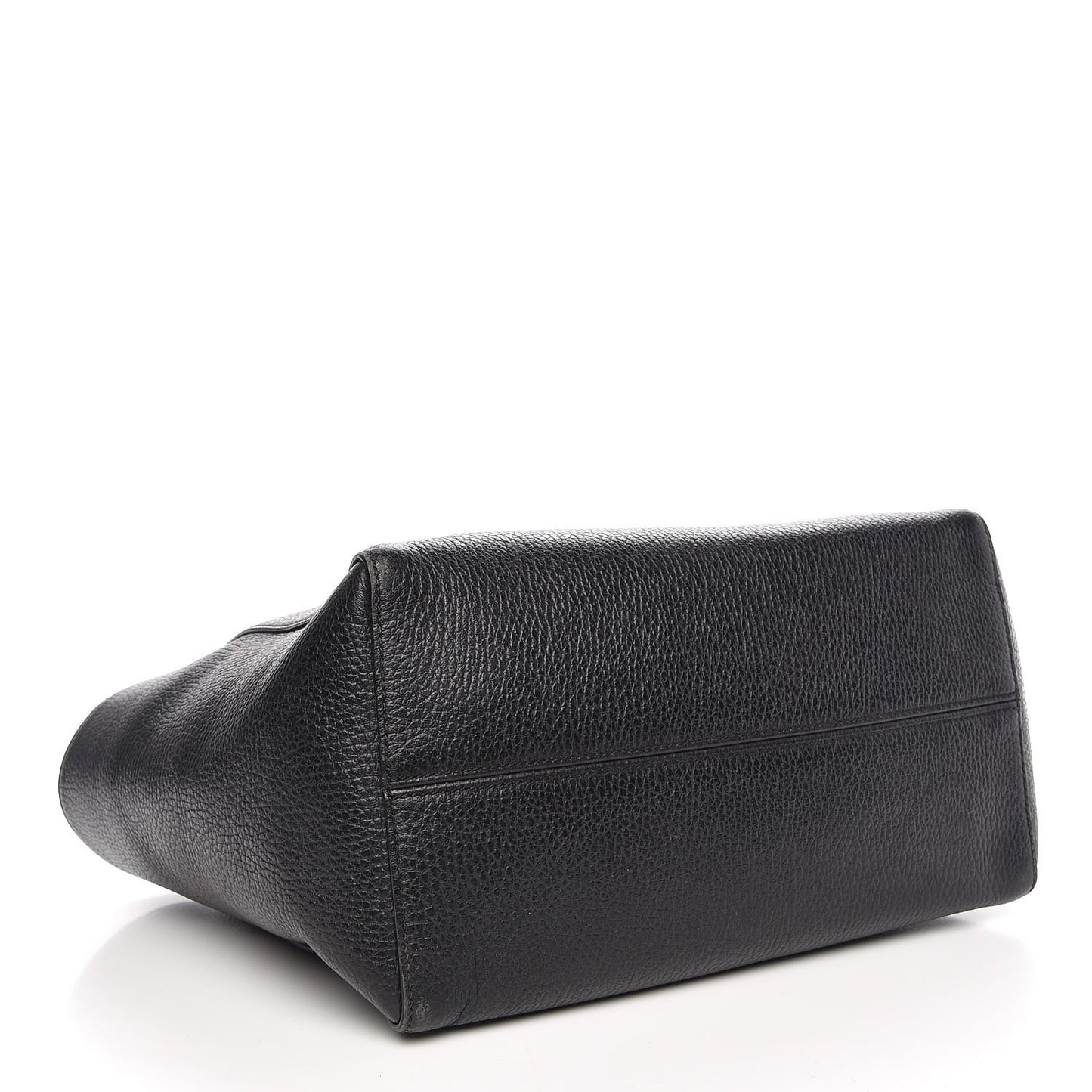 Pebbled Calfskin Small Swing Tote Black