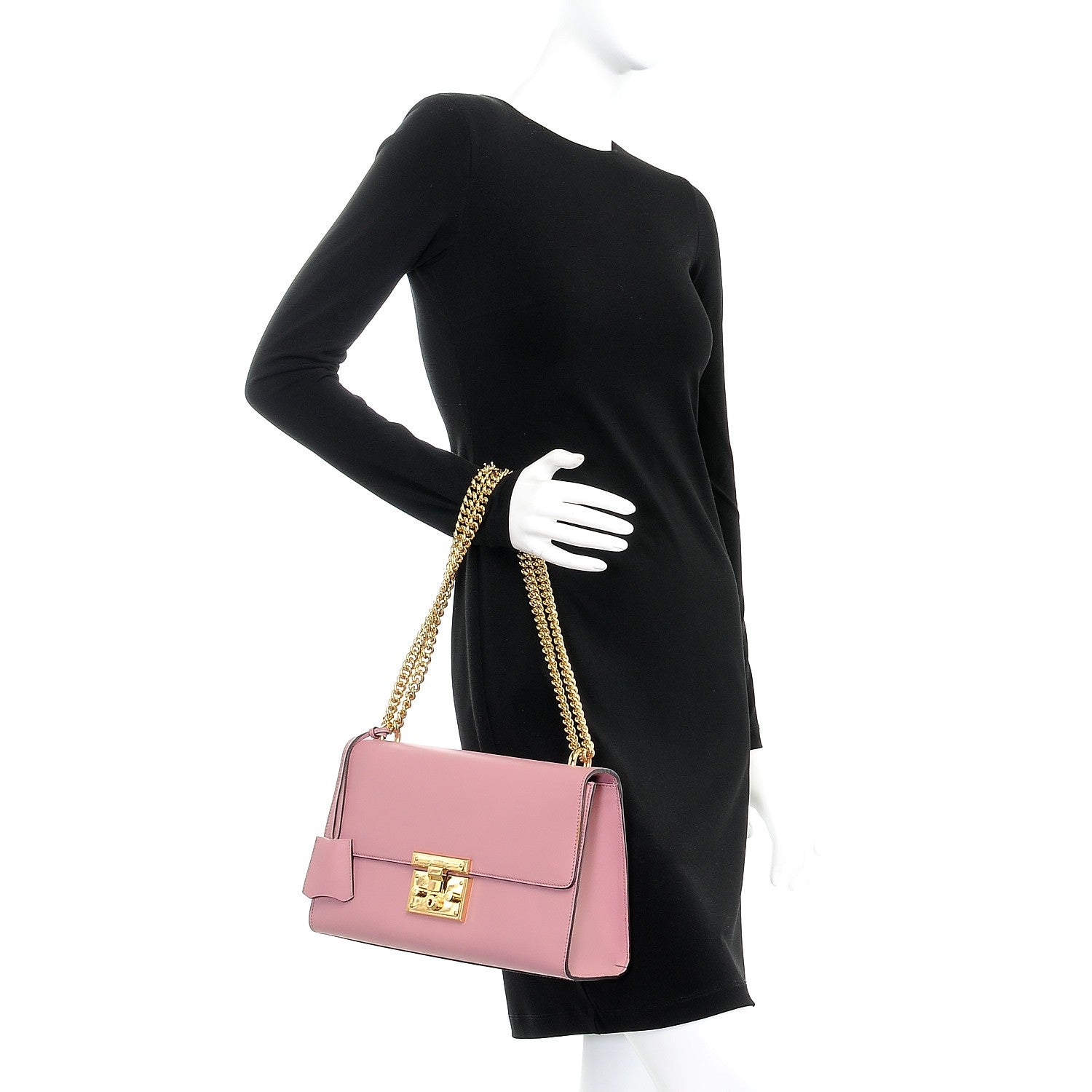 Gucci Moon Calfskin Medium Padlock Shoulder Bag Carmine Rose 3 of 10