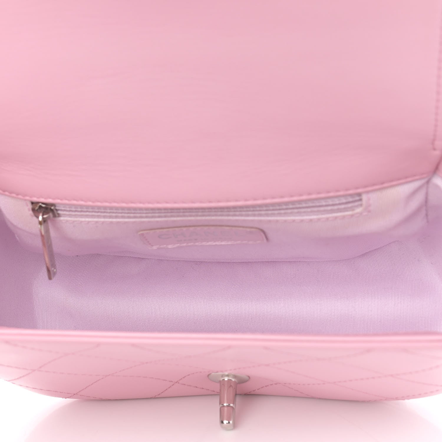 Chanel Calfskin Stitched Small Ring My Bag Flap Crossbody Pink 4 of 10
