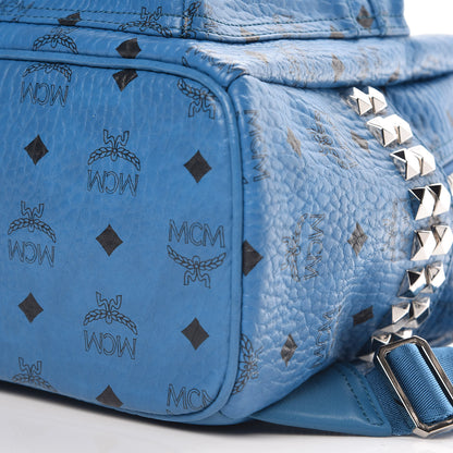 MCM Visetos Small Side Stud Stark Backpack Blue 6 of 9