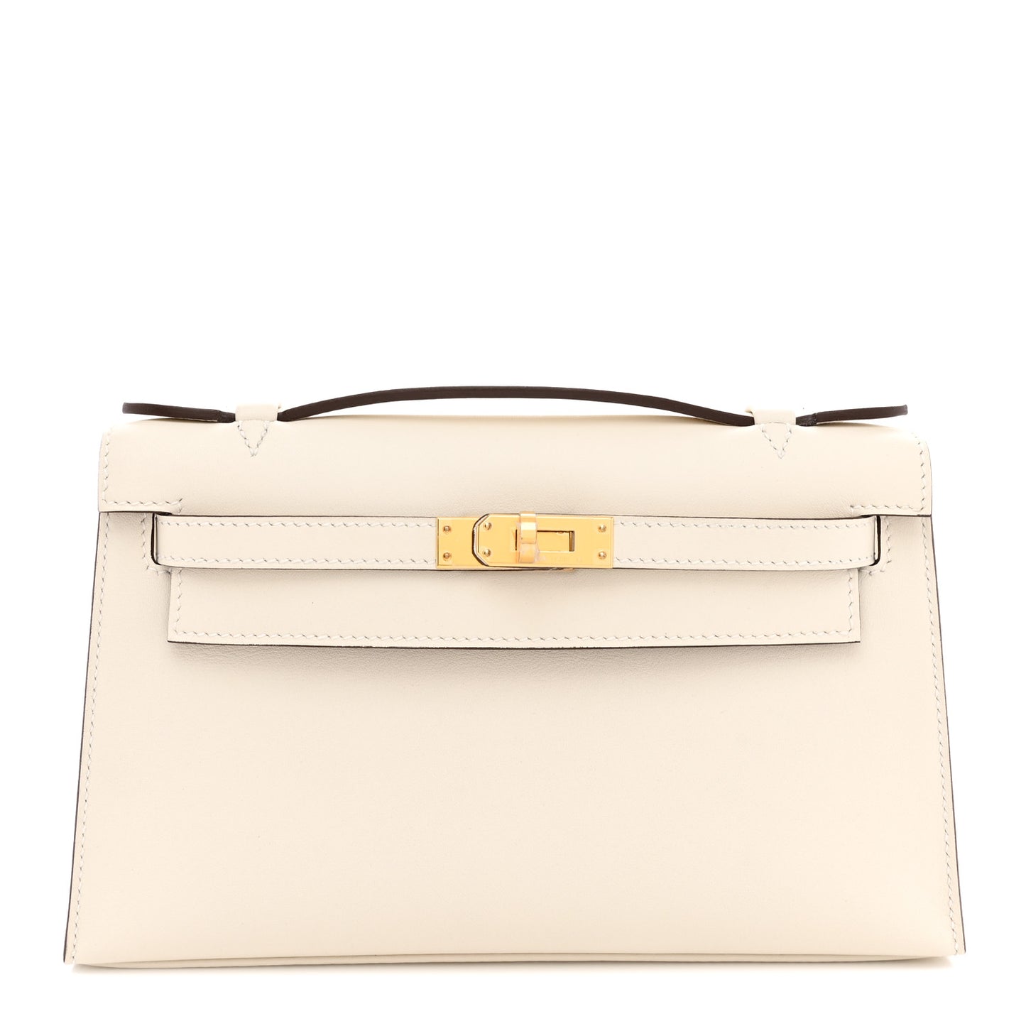 Swift Horseshoe Kelly Pochette Clutch Nata Gold