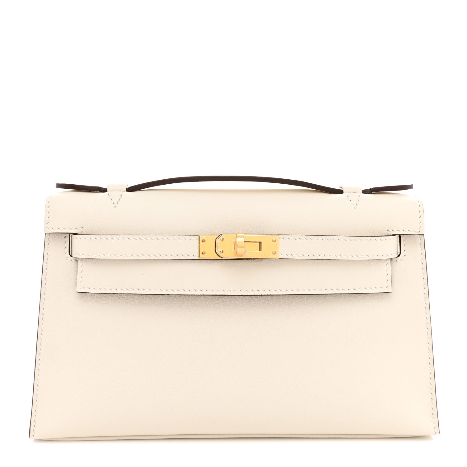 Hermes Swift Horseshoe Kelly Pochette Clutch Nata Gold 5 of 32