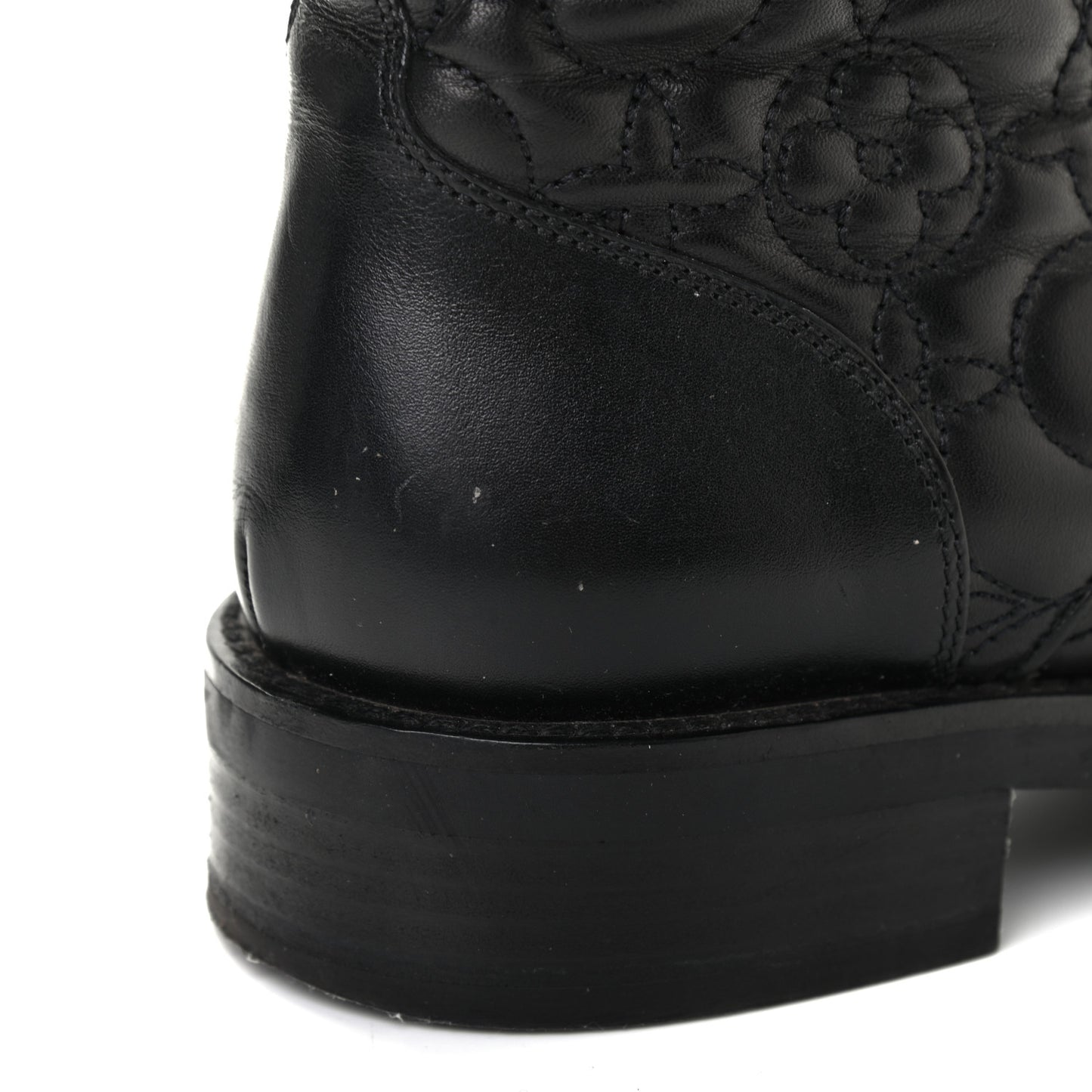 Calfskin Embossed Wonderland Ranger Boots 36.5 Black