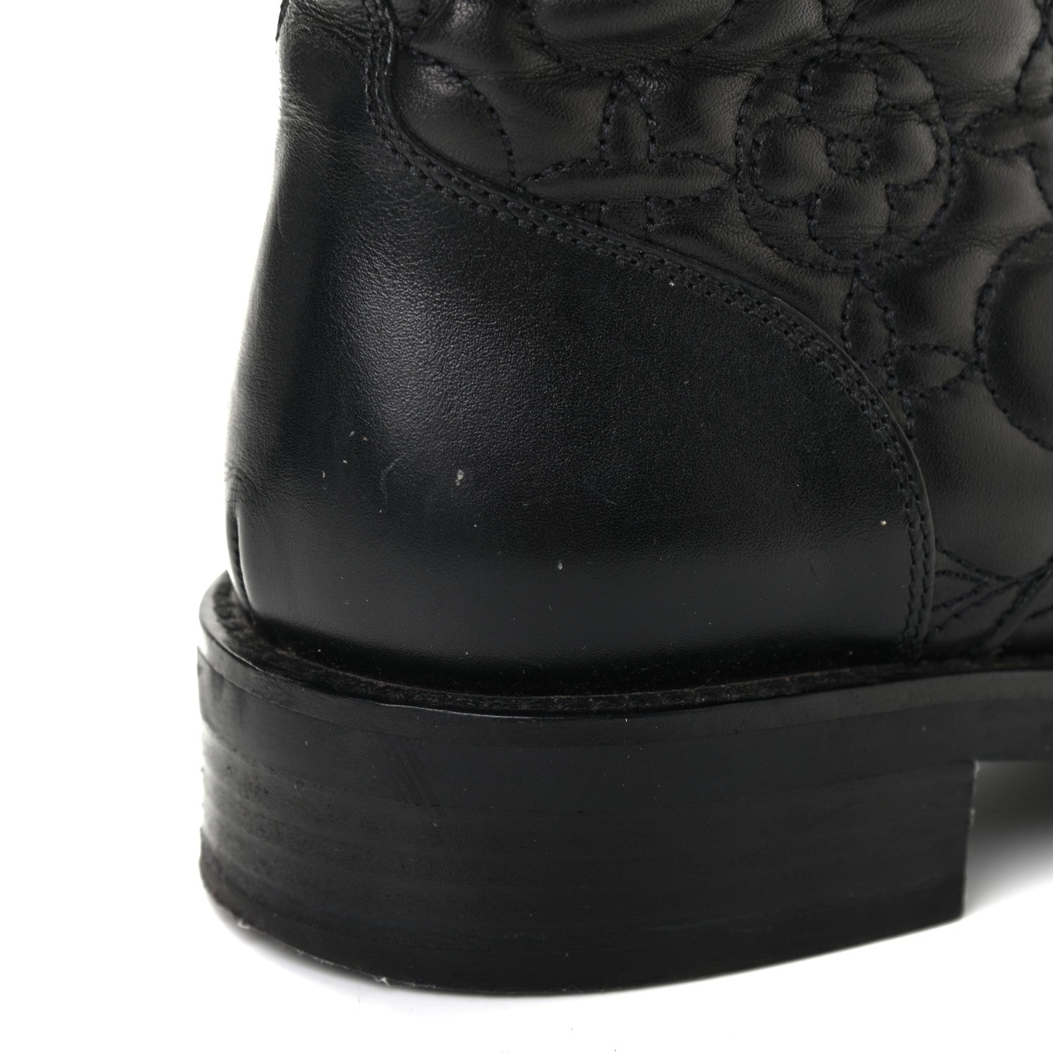 Louis Vuitton Calfskin Embossed Wonderland Ranger Boots 36.5 Black 9 of 9