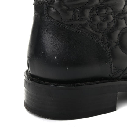 Louis Vuitton Calfskin Embossed Wonderland Ranger Boots 36.5 Black 9 of 9