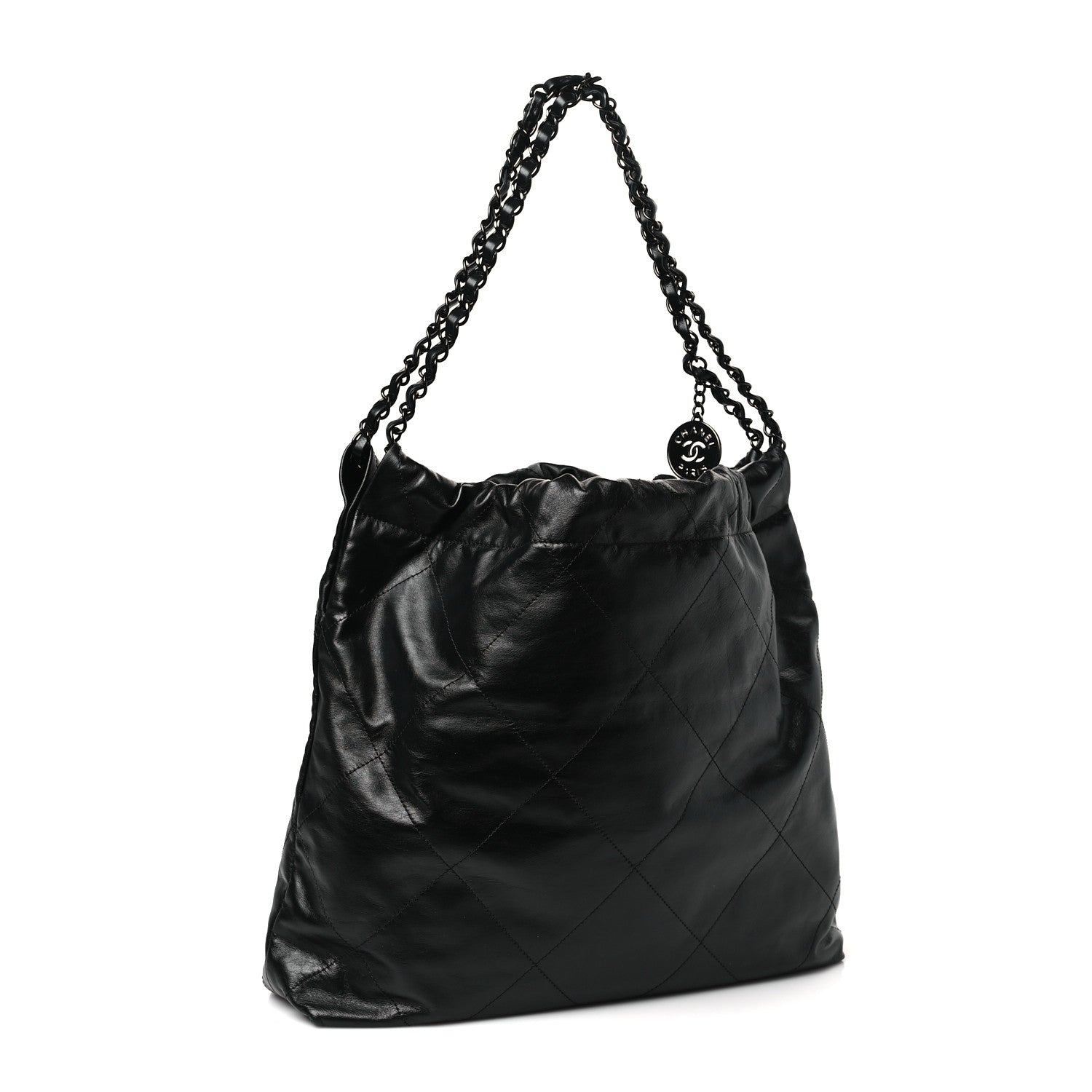 Chanel Shiny Caviar Quilted Monochrome Chanel 22 Black 4 of 10