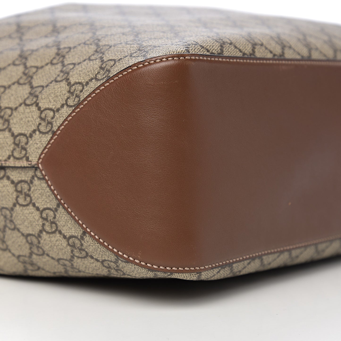 GG Supreme Monogram Large Linea A Hobo Light Brown