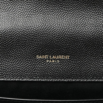 Saint Laurent Grain De Poudre Textured Mixed Matelasse Triquilt Medium Monogram Satchel Black 6 of 9