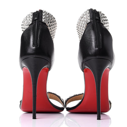 Christian Louboutin Nappa Priyadora 100 Studded Sandals 39.5 Black Silver 6 of 9