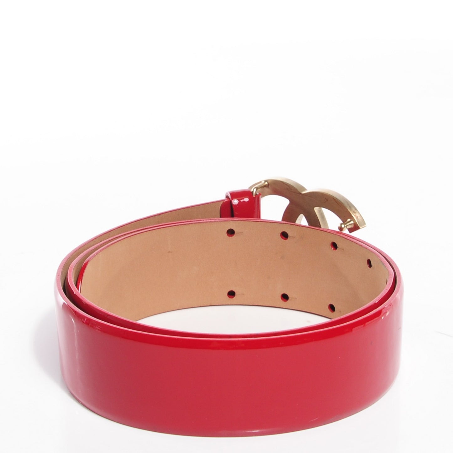 Patent Calfskin CC Logo Belt 85 34 Red