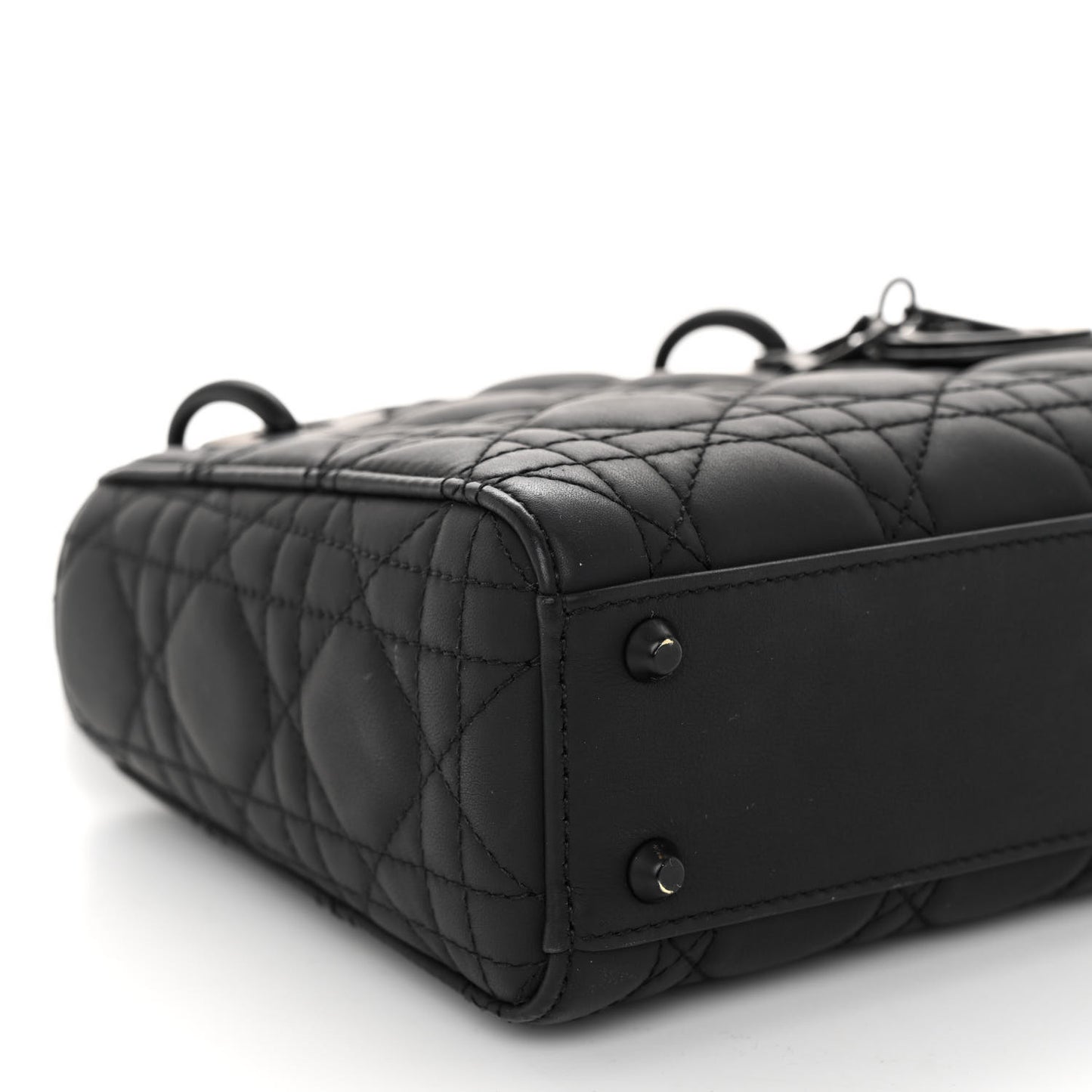 Ultra Matte Calfskin Cannage Mini Lady Dior Black
