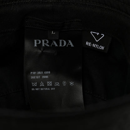 Prada Re-Nylon Metal Triangle Logo Mens Bucket Hat L Black 8 of 8