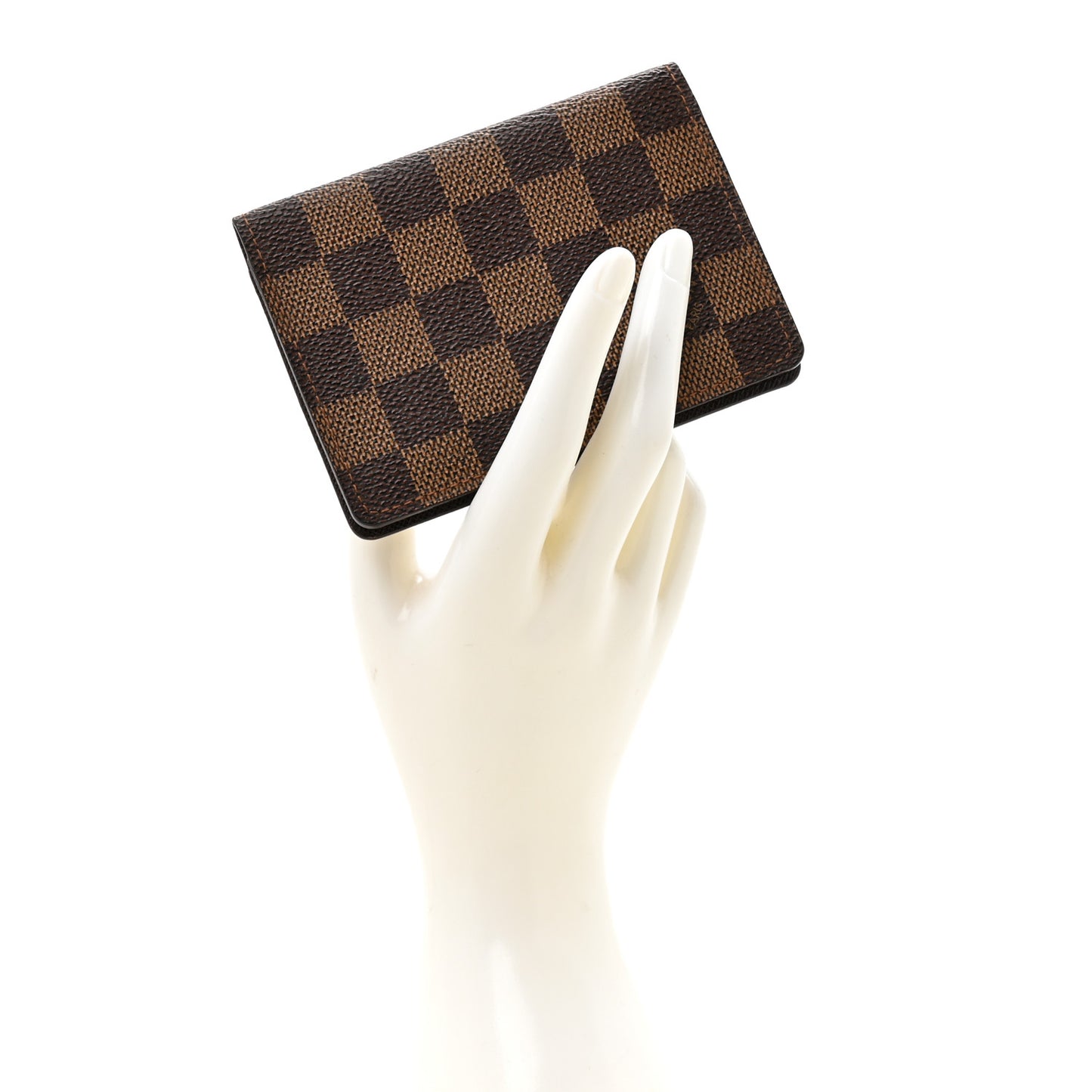 Damier Ebene Porte 2 Cartes Vertical Card Holder