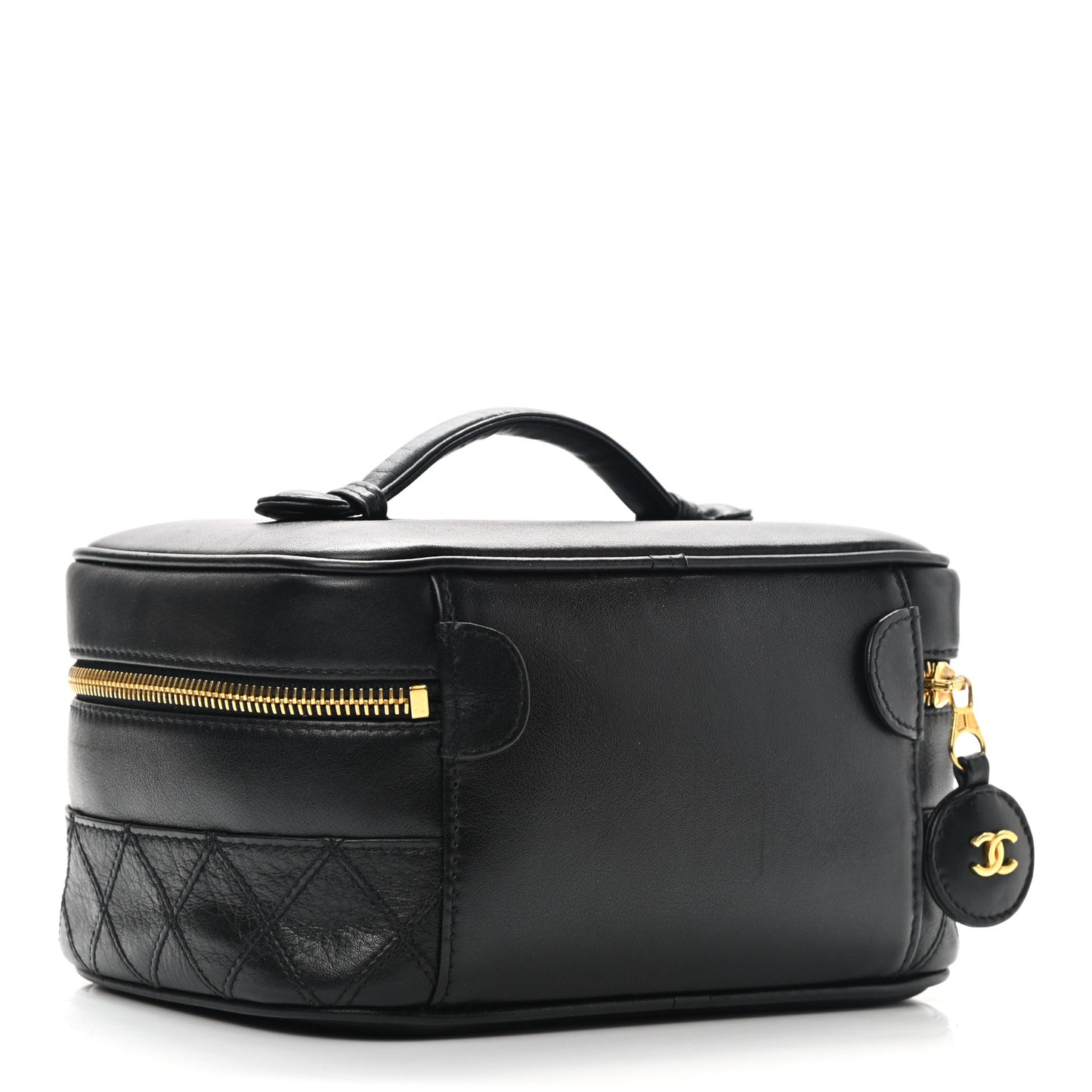Lambskin Vanity Cosmetic Case Black