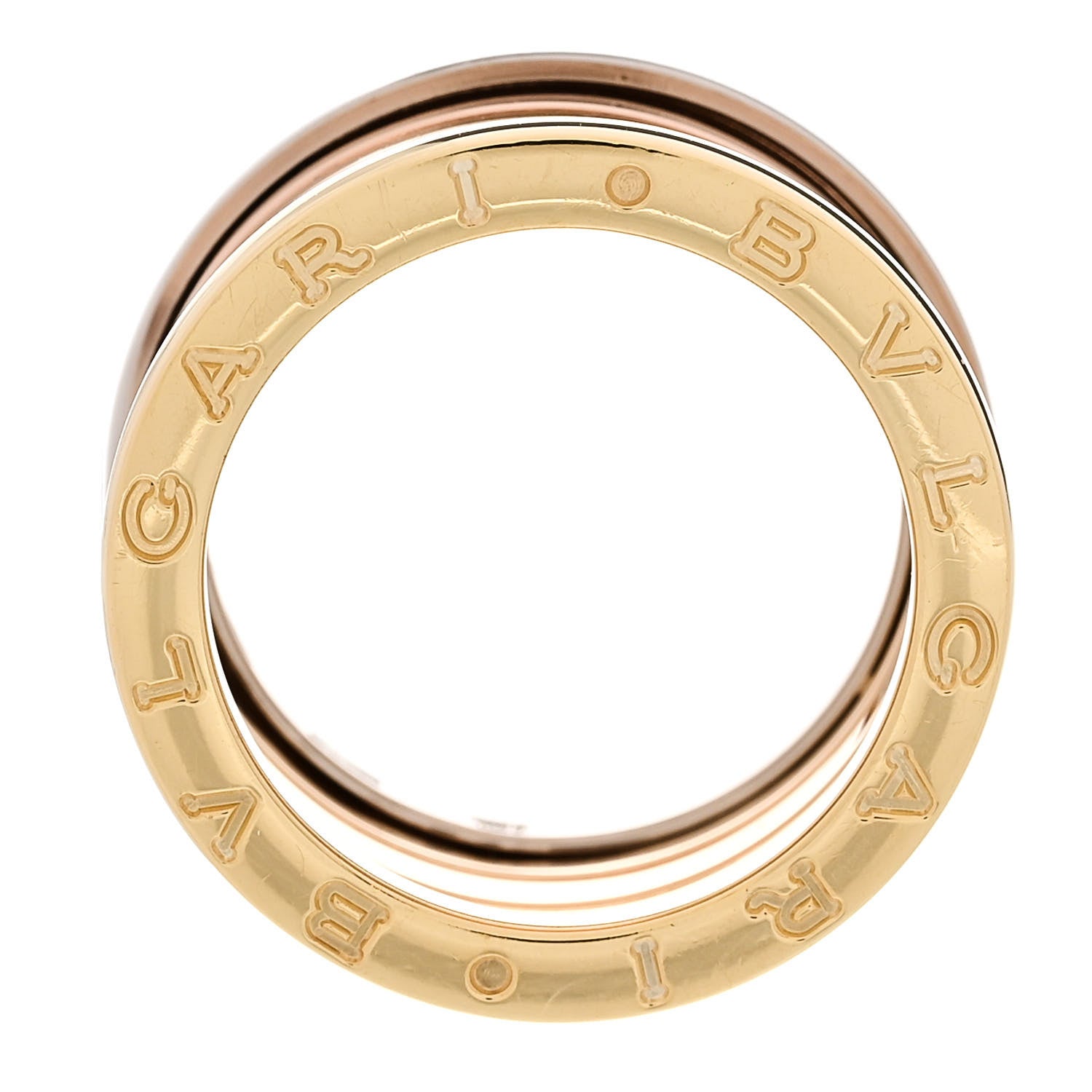 Bulgari 18K Rose White Yellow Gold B.Zero1 Four-Band Ring 54 6.75 4 of 8