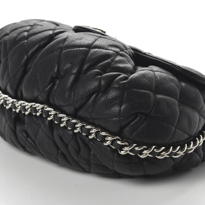 Chanel Washed Lambskin Quilted Medium Chain Around Messenger Black 7 of 10