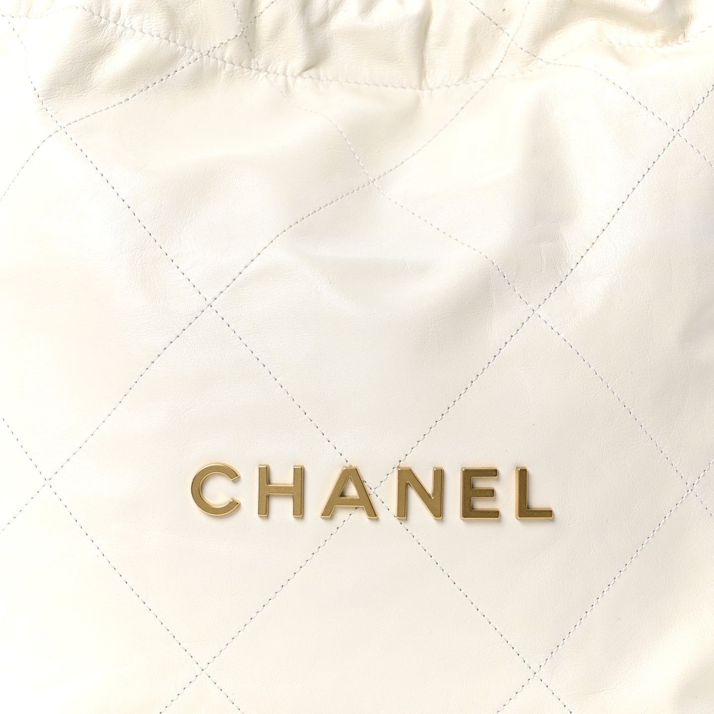 Shiny Calfskin Quilted Small Chanel 22 White