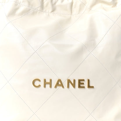 Chanel Shiny Calfskin Quilted Small Chanel 22 White 9 of 11