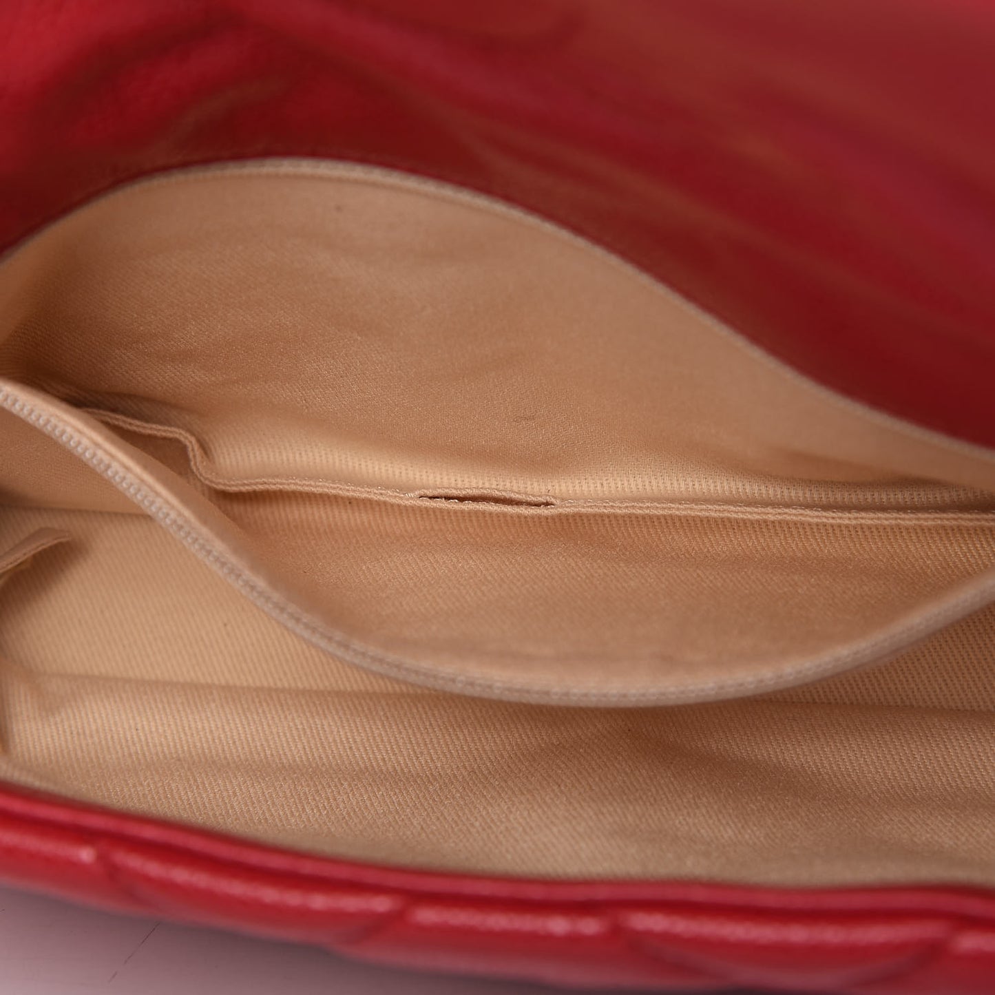 Glazed Caviar Quilted Small Nature Flap Bag Red