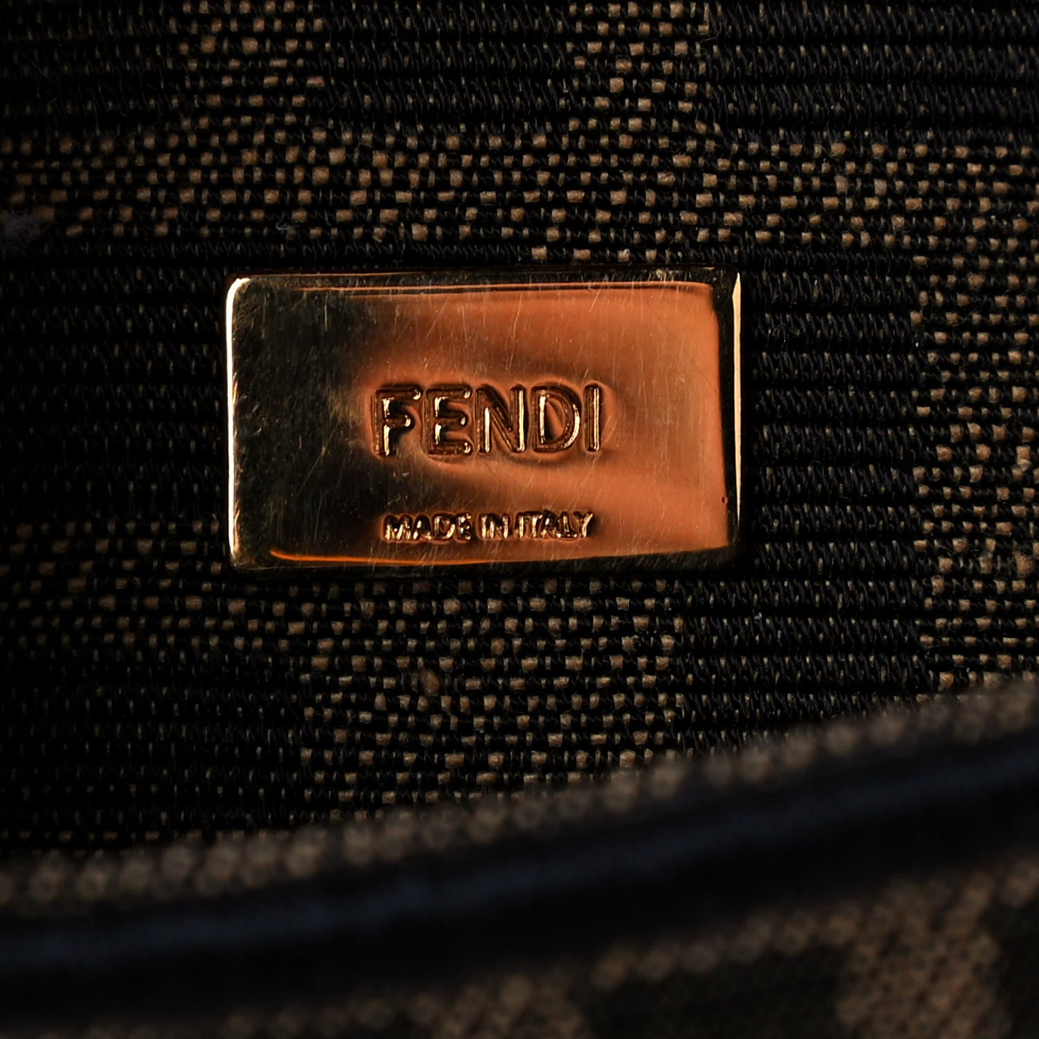 Fendi Fabric Jacquard FF 1974 Mini Baguette Tobacco Moro Black 6 of 14