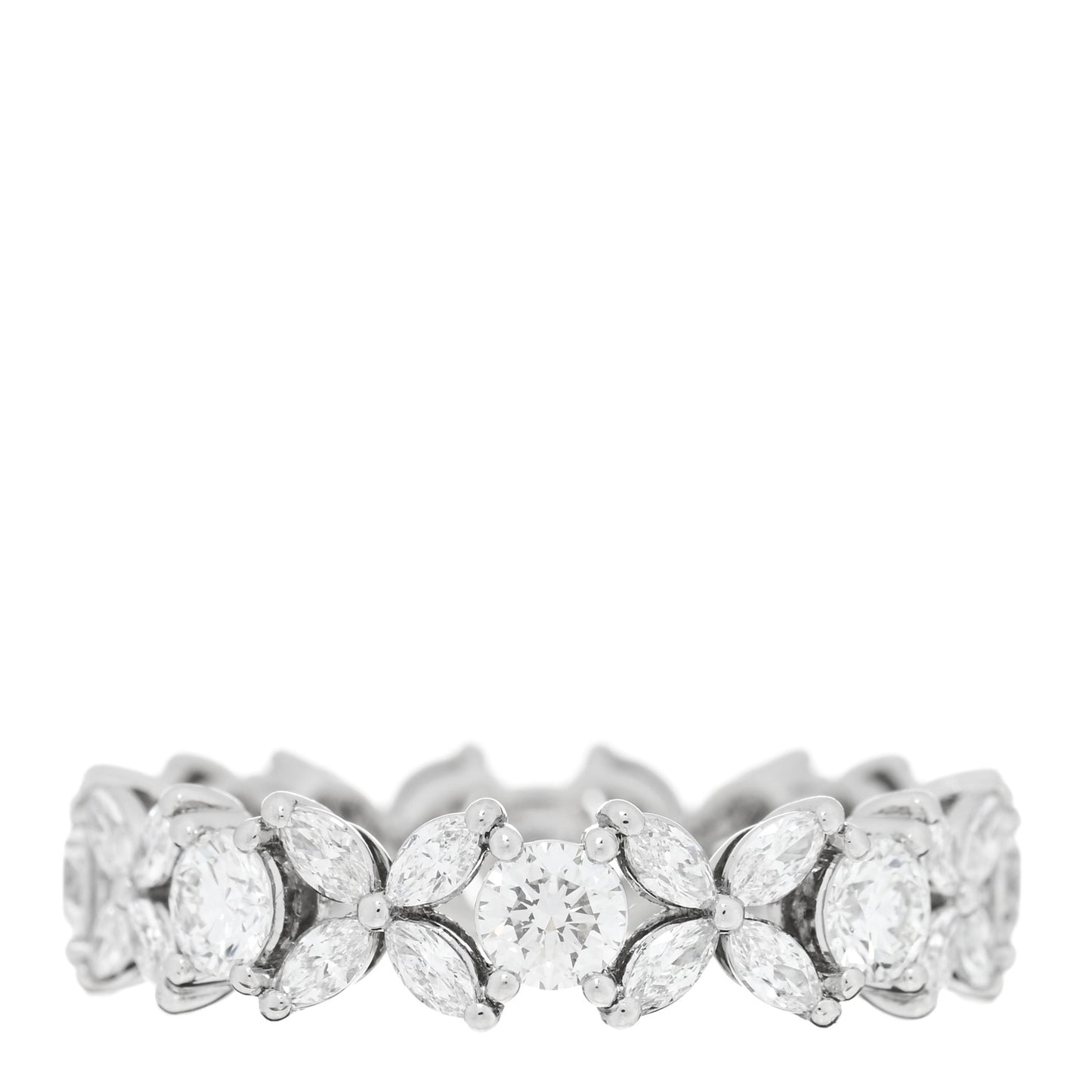 Platinum Diamond Victoria Alternating Band Ring 53 6.5