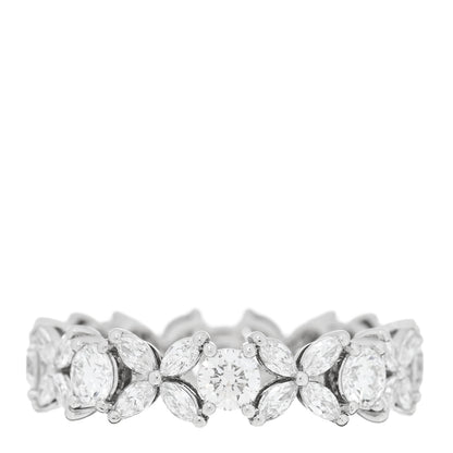 Tiffany Platinum Diamond Victoria Alternating Band Ring 53 6.5 3 of 5