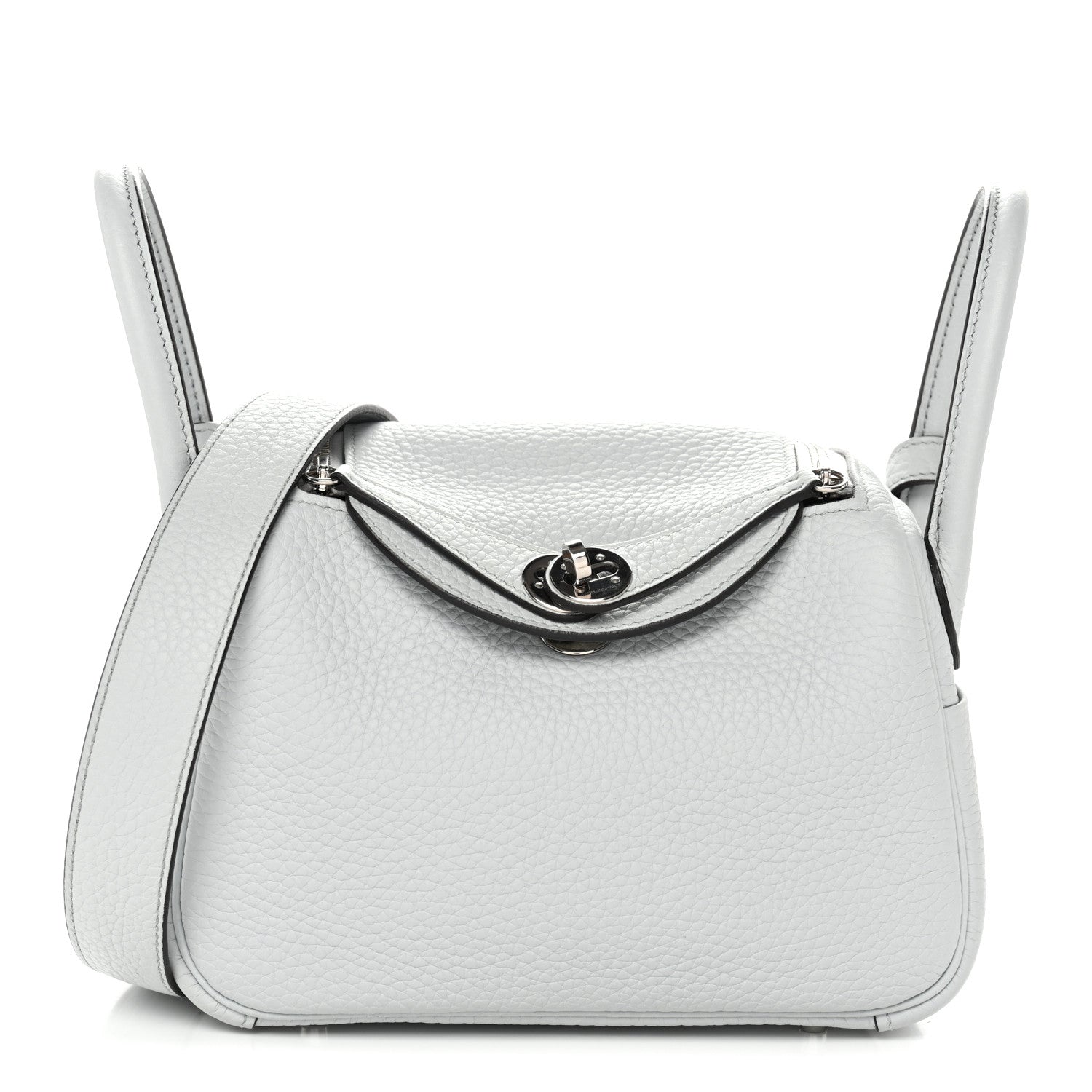Hermes Taurillon Clemence Mini Lindy 20 Bleu Pale 1 of 11
