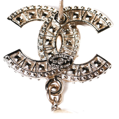 Chanel Crystal Pearl CC Drop Earrings Gold 4 of 5