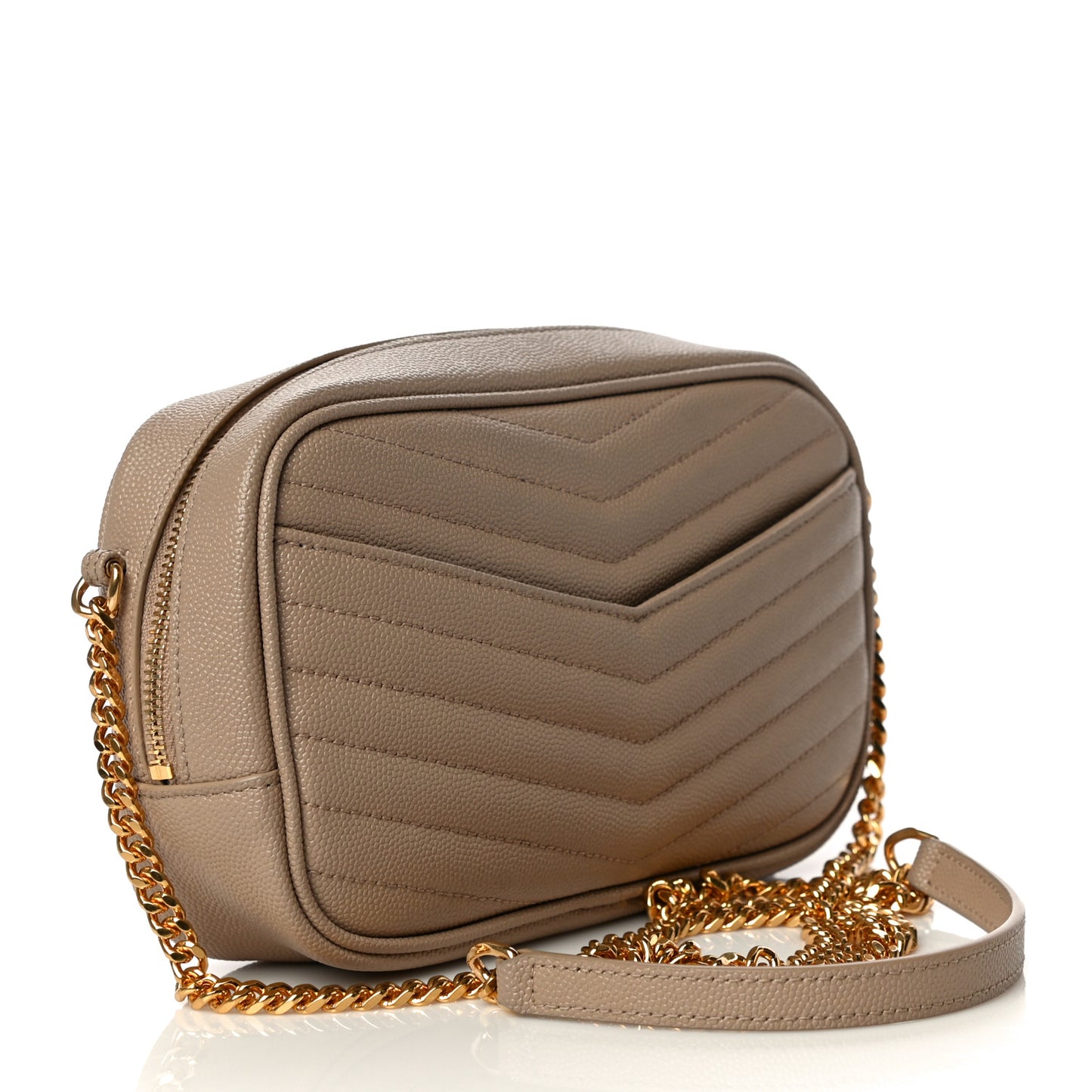 Grain De Poudre Matelasse Monogram Mini Lou Camera Bag Dark Beige