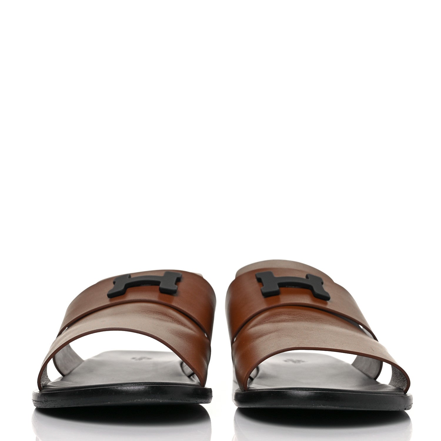 Hermes Calfskin Mens Arles Mules 42.5 Brun 2 of 9