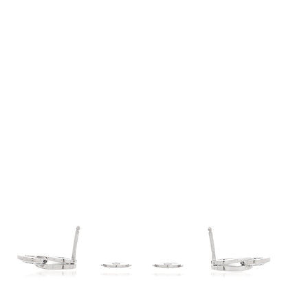 Cartier 18K White Gold Diamond Agrafe Earrings 3 of 5