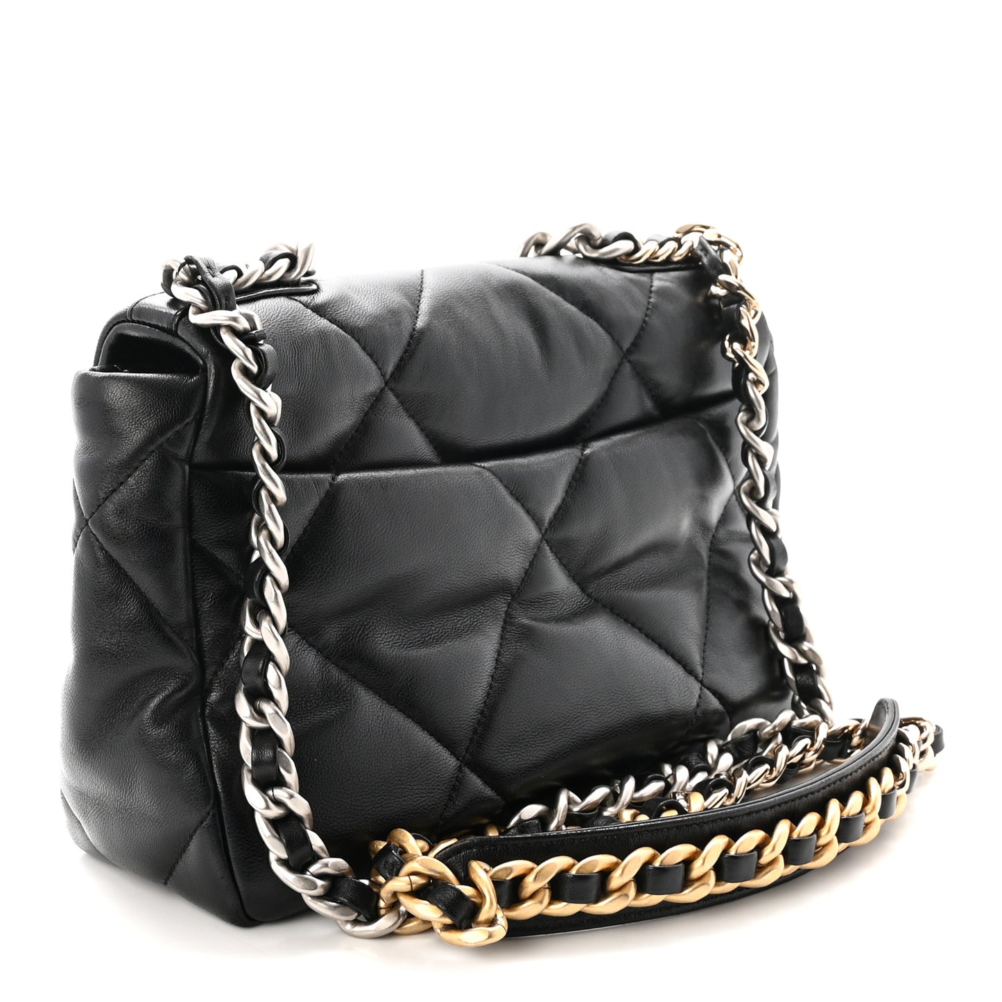 Lambskin Quilted Medium Chanel 19 Flap Black