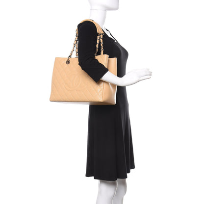 Chanel Caviar Quilted Grand Shopping Tote GST Beige 2 of 12