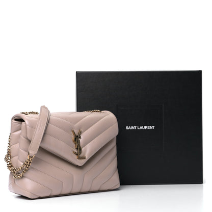 Saint Laurent Calfskin Y Quilted Monogram Small Loulou Chain Satchel Dark Beige 6 of 6