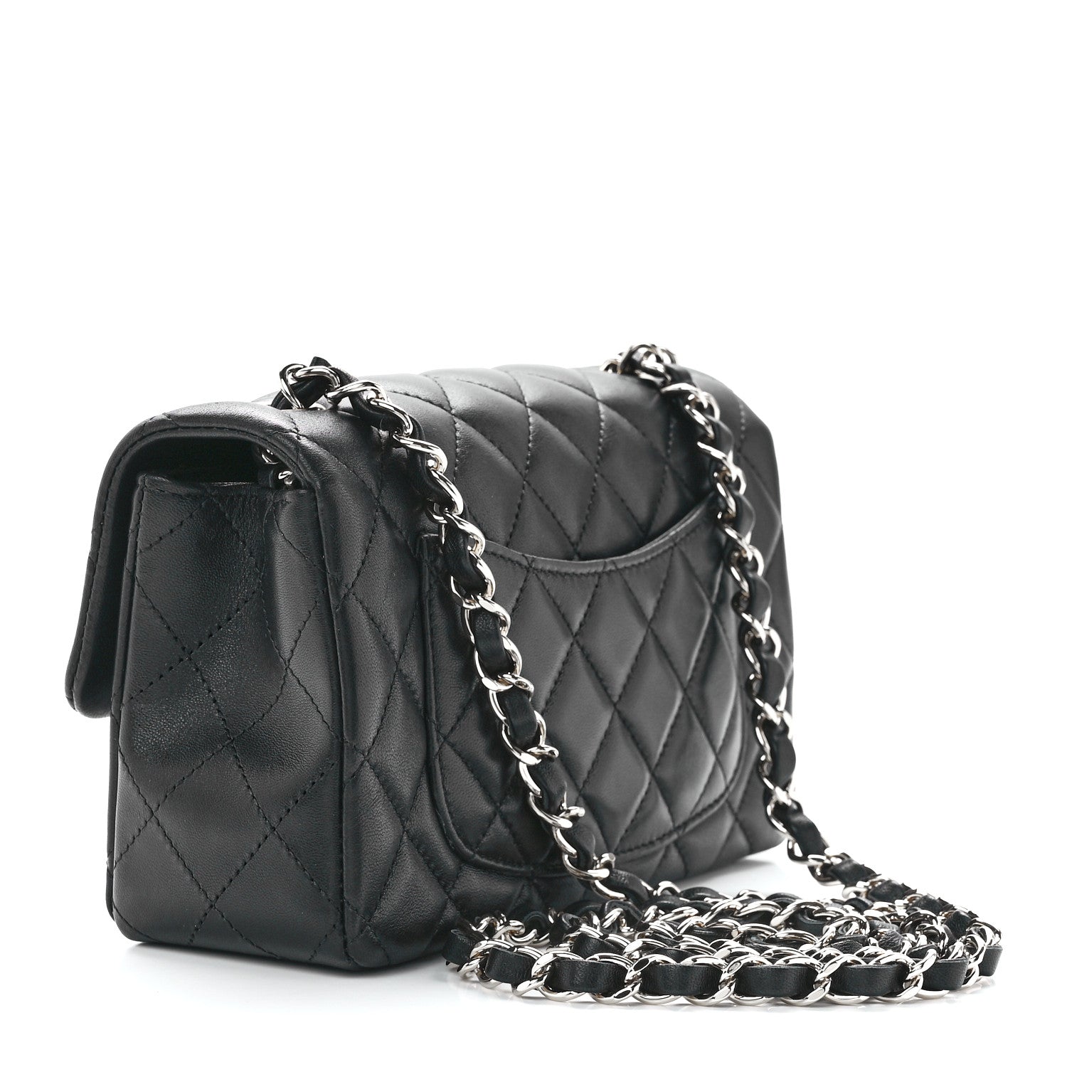 Chanel Lambskin Quilted Mini Rectangular Flap Black 3 of 13