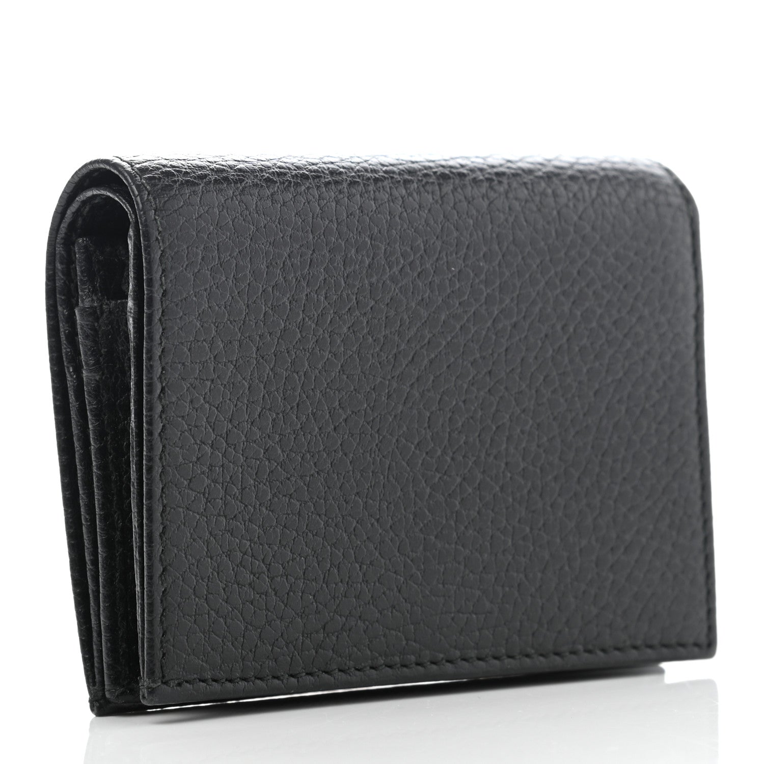 Gucci Pebbled Calfskin GG Marmont Card Case Black 3 of 7