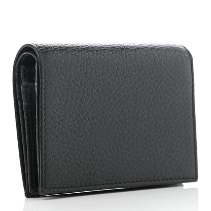 Gucci Pebbled Calfskin GG Marmont Card Case Black 3 of 7