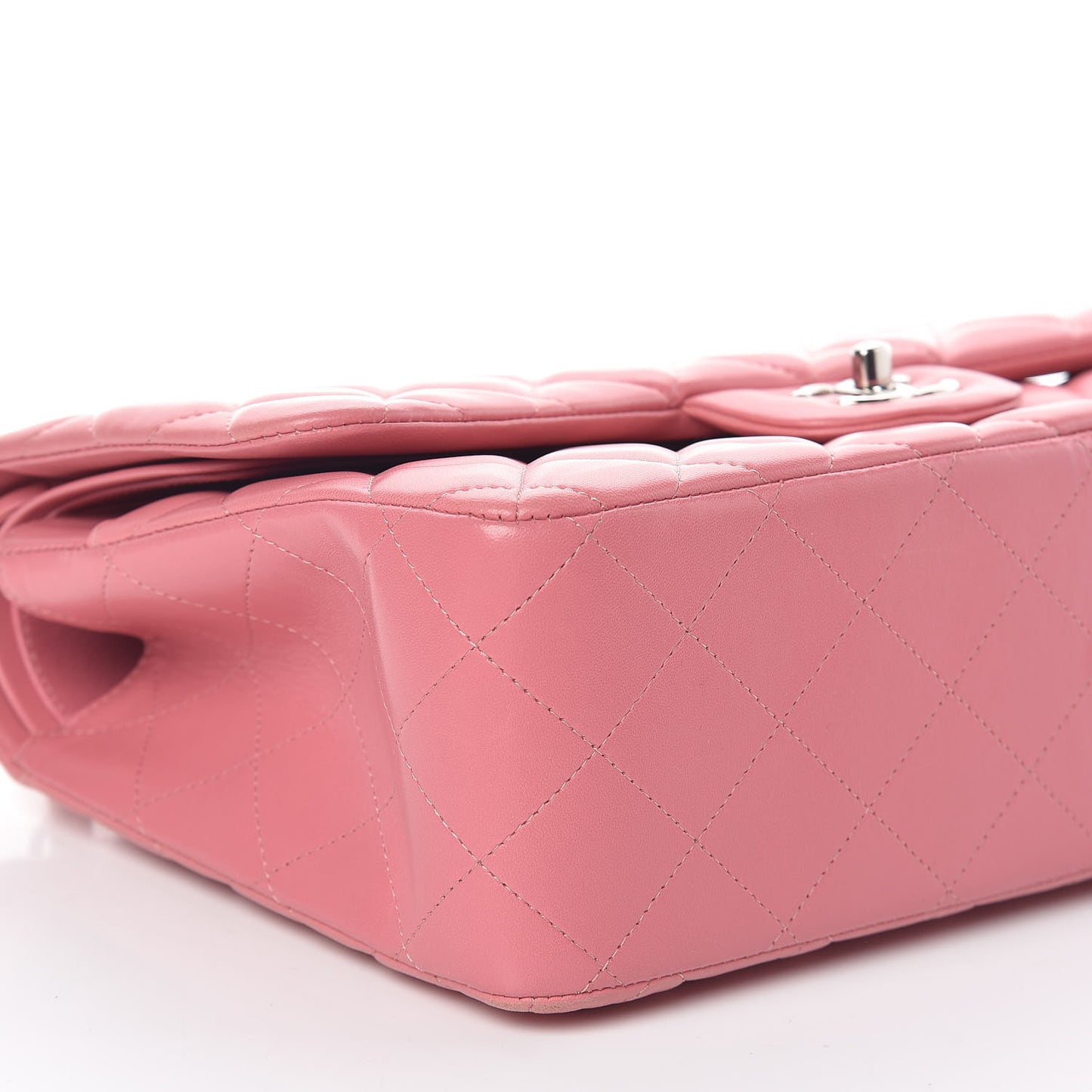 Lambskin Quilted Jumbo Double Flap Pink