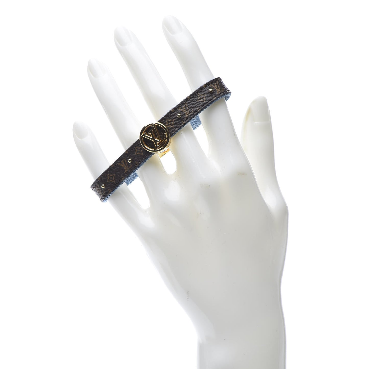 Monogram LV Circle Reversible Bracelet 17 Denim